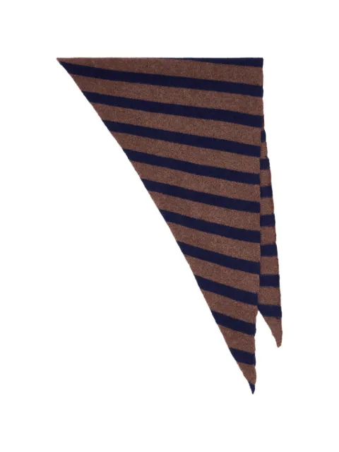 Paul Smith brown and navy lambswool stripe neckerchief