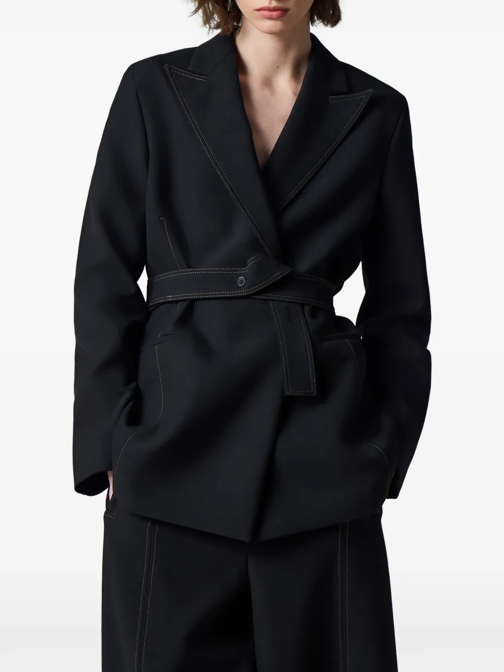 Paul Smith Jack met contrasterende stiksels en ceintuur Zwart