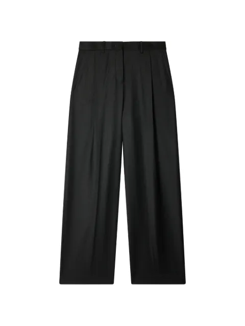 Paul Smith black wool-cashmere wide-leg trousers