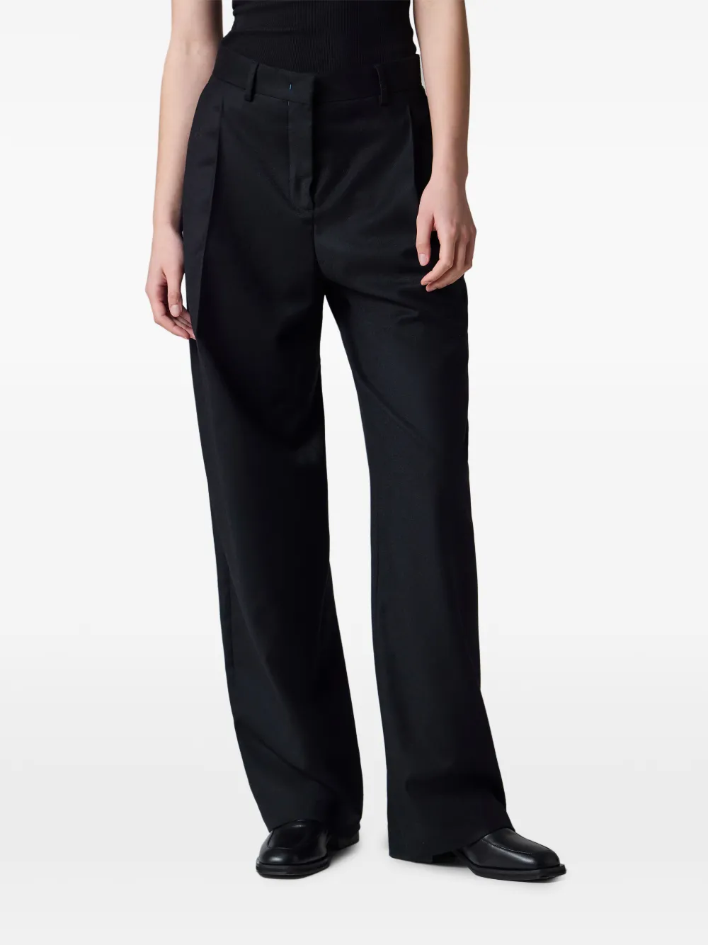 Paul Smith Broek met wijde pijpen van wol-kasjmier Zwart