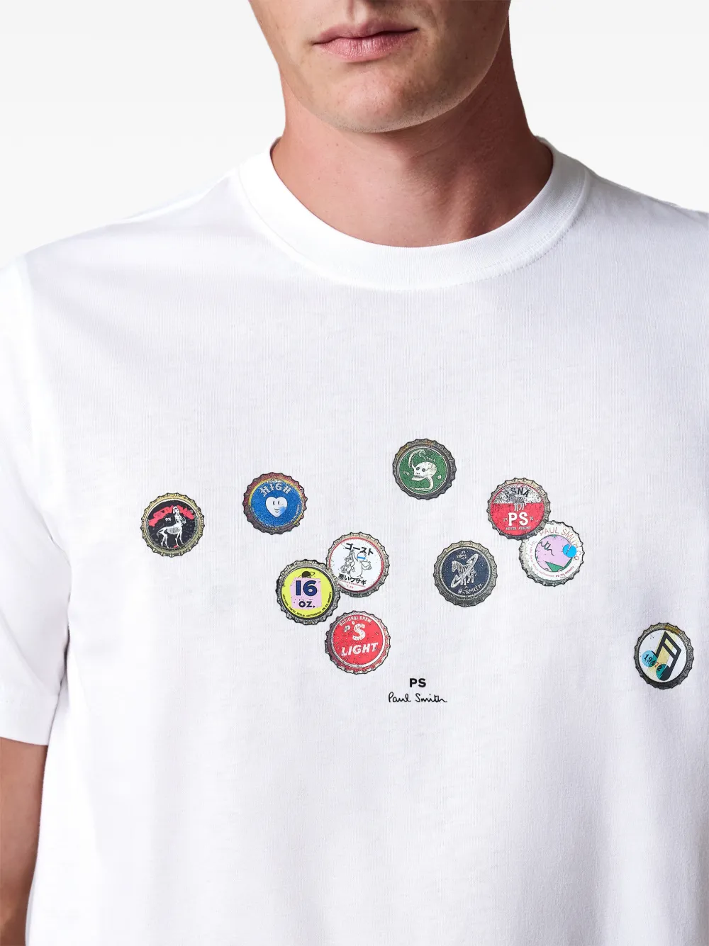 PS Paul Smith T-shirt met flessendop-print Wit