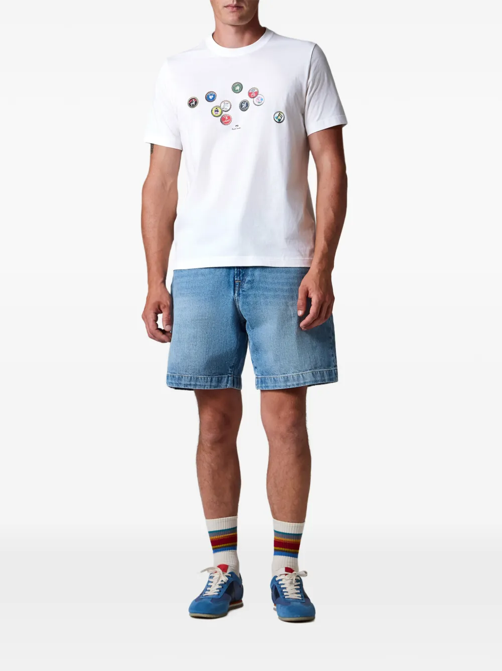 PS Paul Smith T-shirt met flessendop-print Wit