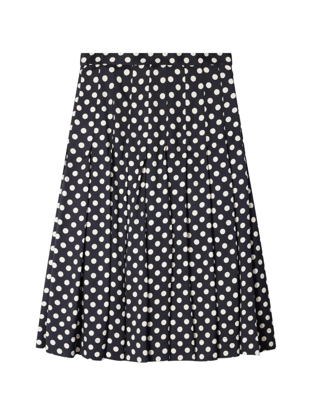 Paul Smith jupe mi-longue plissée à pois noirs et blancs et coutures apparentes Paul Smith jupe mi-longue plissée à pois noirs et blancs et coutures apparentes