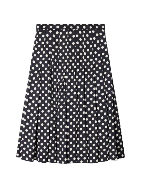 Paul Smith black and white polka dot stitched pleat midi skirt