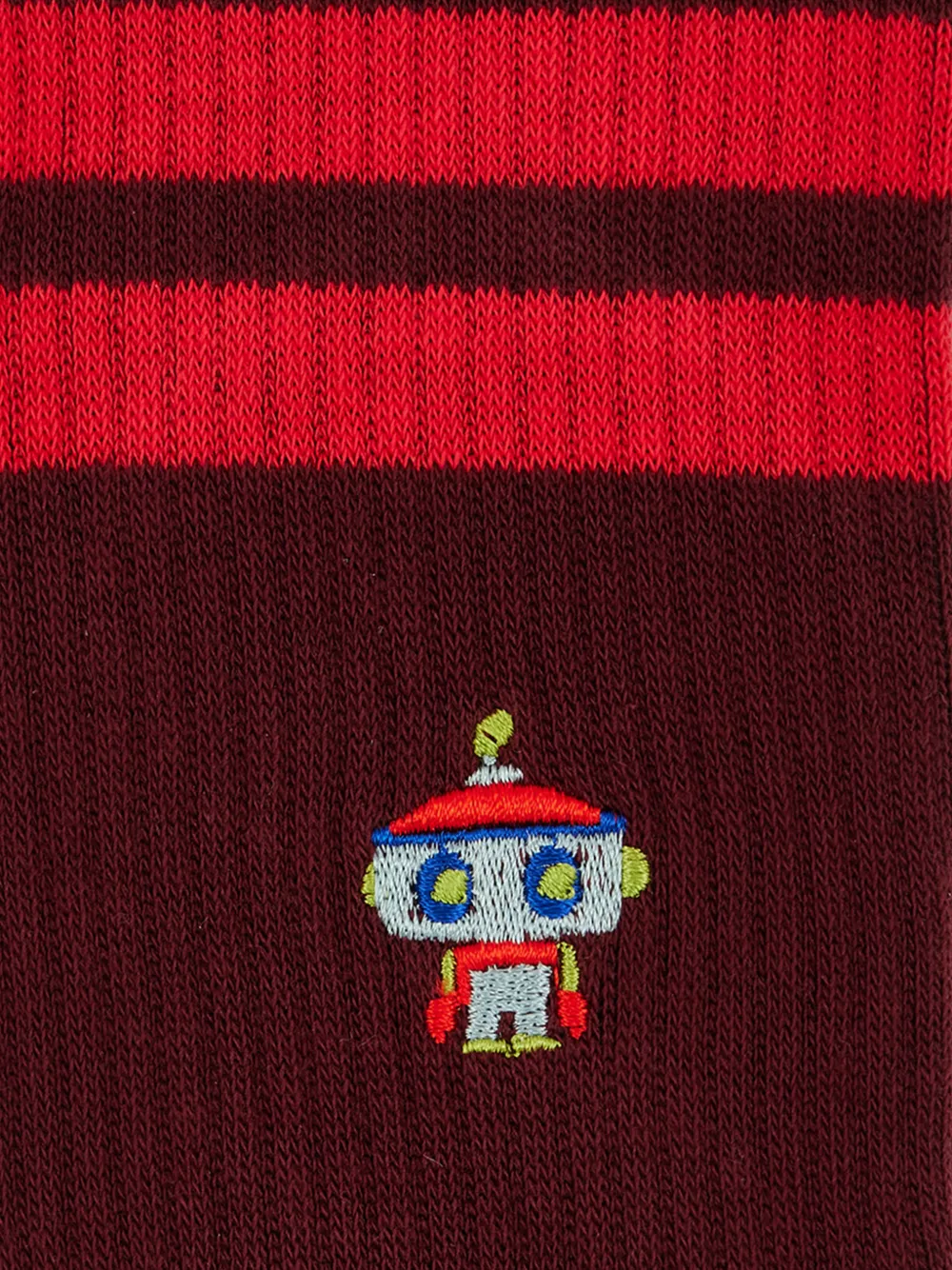 Paul Smith Robot bordeauxrode geribbelde sokken Rood