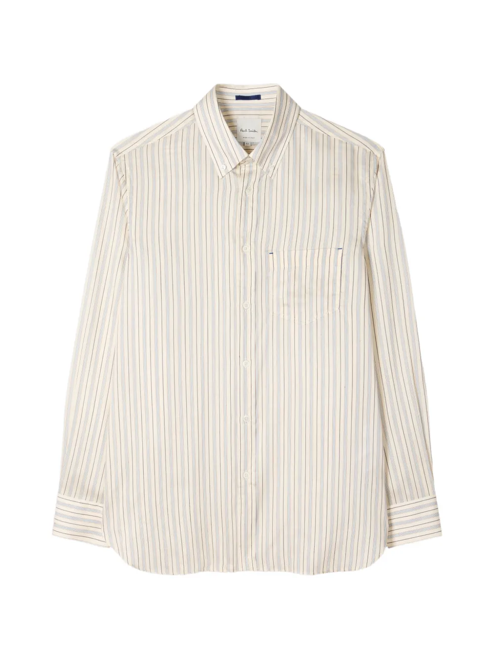 Paul Smith regular-fit ecru and blue stripe lyocell-silk shirt