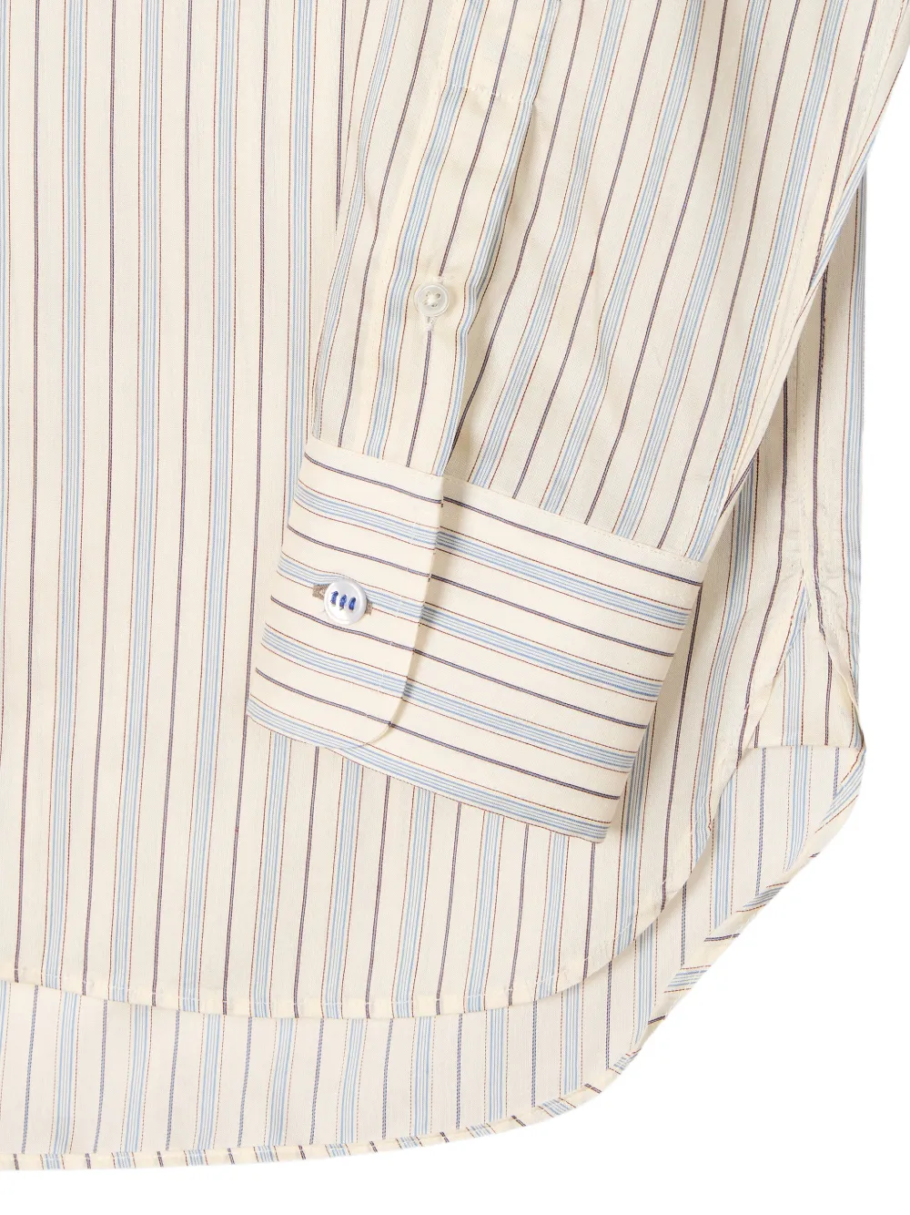 Paul Smith Regular-fit gestreept lyocell-zijden overhemd Beige