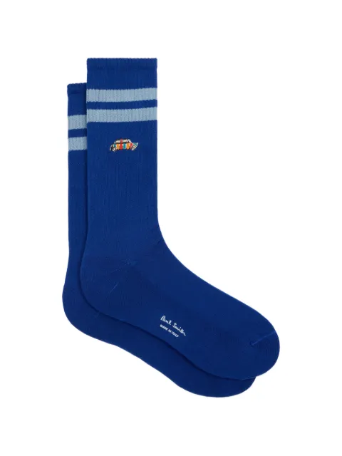 Paul Smith car-embroidered striped socks