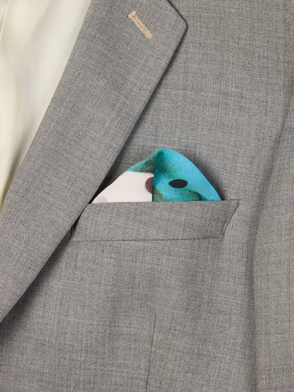 Paul Smith 'Pears and Polka Dot' katoenen pochet Beige