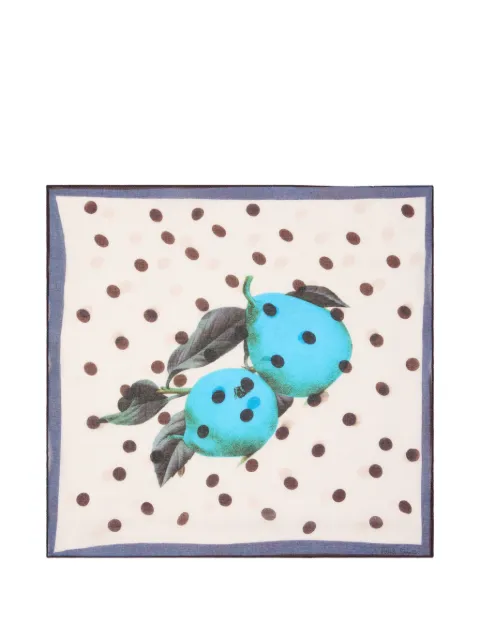 Paul Smith 'pears and polka dot' cotton pocket square