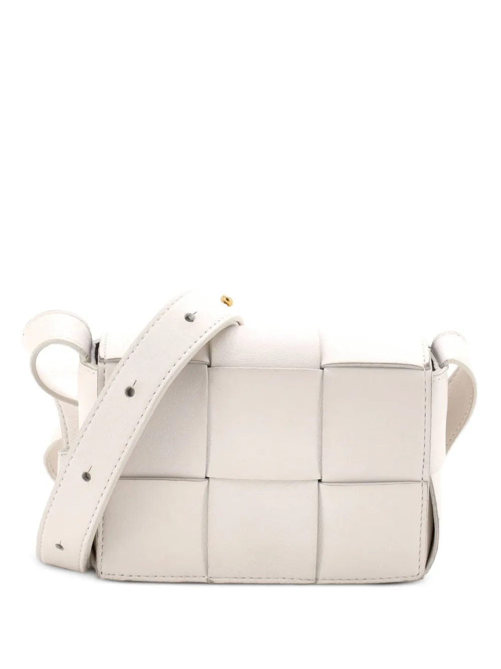 Bottega Veneta Pre-Owned Cassette Maxi Intrecciato Leather Candy crossbody bag - Bianco