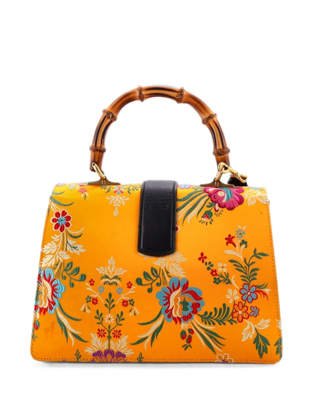 Gucci Pre-Owned Dionysus Bamboo Top Handle Bag Floral Jacquard with Leather Medium satchel - Blau