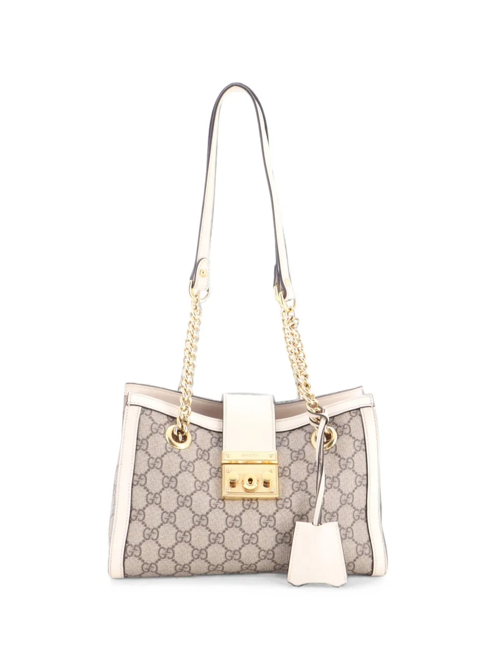 Gucci Pre-Owned Borsa a spalla Padlock piccola in tela cerata GG e pelle con catena - Marrone