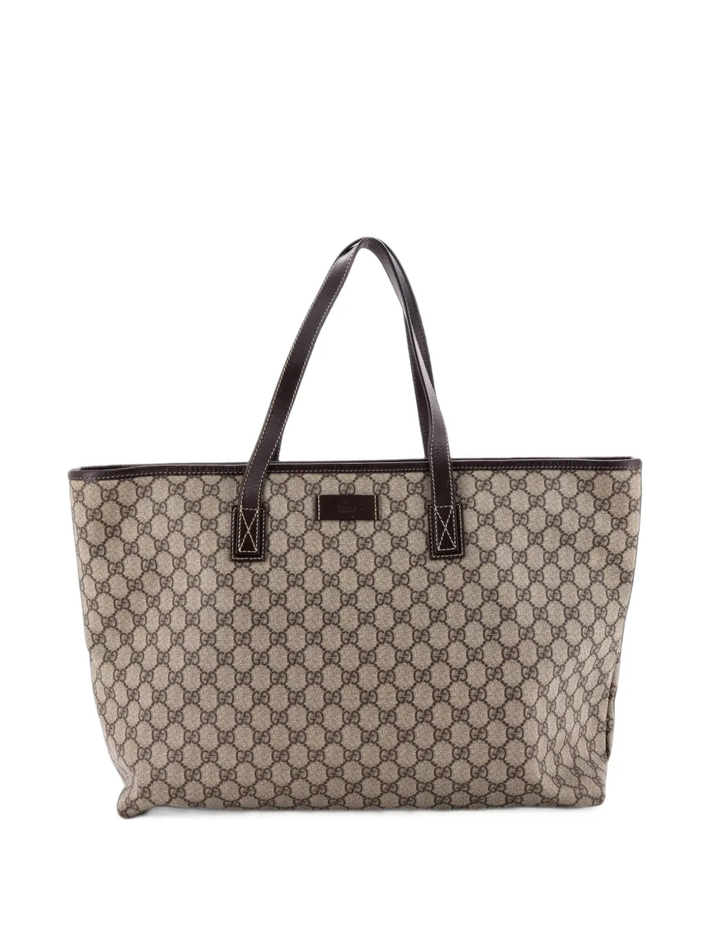 Gucci Pre-Owned Große Plus GG Tote Bag aus beschichtetem Canvas und Leder - Braun