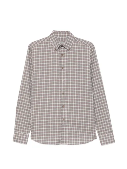 Canali check-pattern button-down shirt