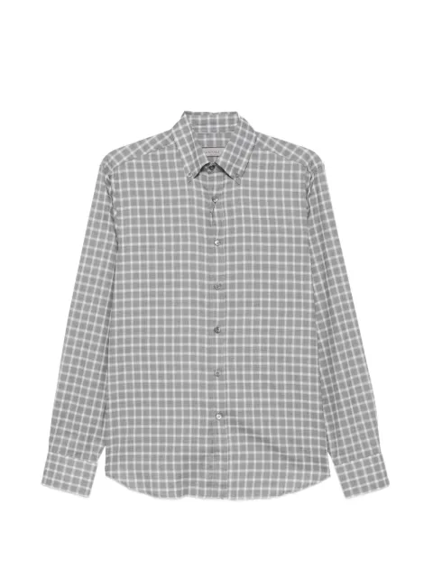 Canali check-pattern button-down shirt