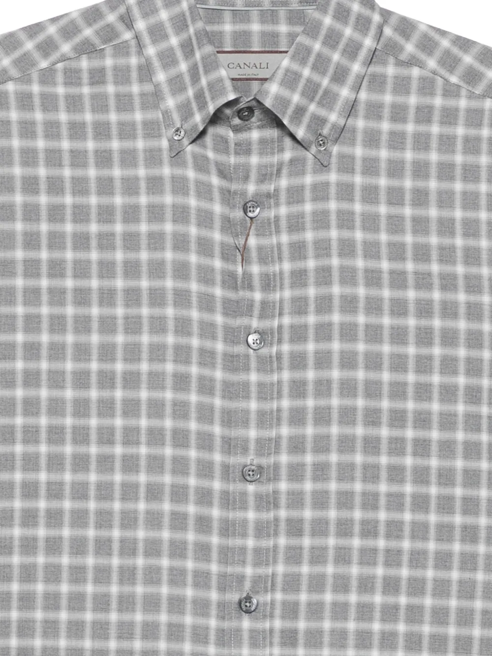 Canali check-pattern button-down shirt Grijs