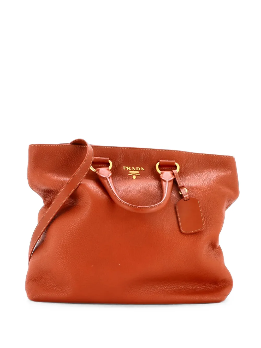 Prada Pre-Owned Convertible Shopper Vitello Daino Large tote bag - Arancione