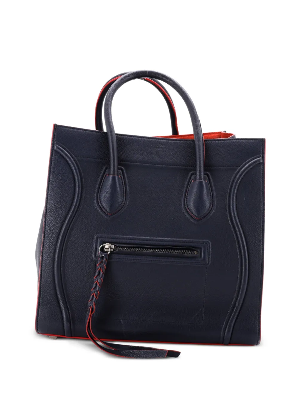 Celine Pre-Owned Luggage Bag Grainy Leather Mini tote bag - Blu