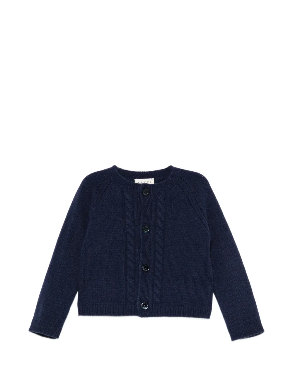 Gucci Kids Kabelgebreid vest met raglan mouwen Blauw