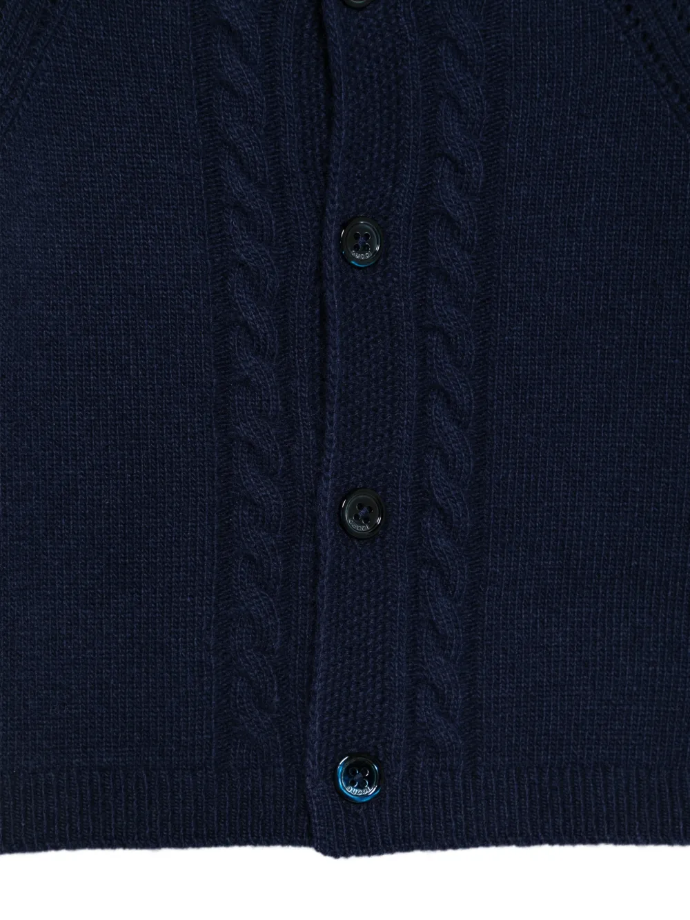Gucci Kids Kabelgebreid vest met raglan mouwen Blauw