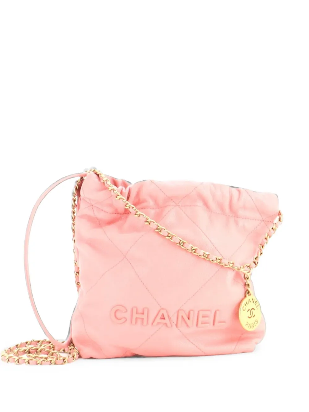 CHANEL Pre-Owned 22 Chain Quilted Caviar Mini hobo bag - Rosa