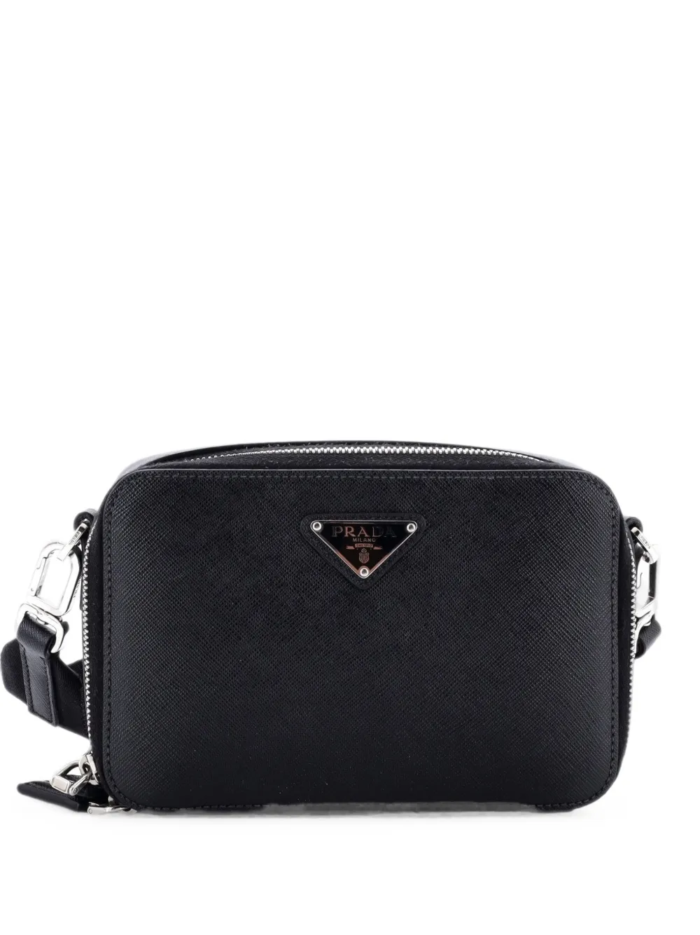 Prada Pre-Owned Mini Brique Camera Umhängetasche aus Saffiano-Leder - Schwarz