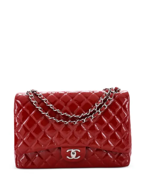 CHANEL Pre-Owned Classic Double Flap Bag Quilted Patent Maxi shoulder bag