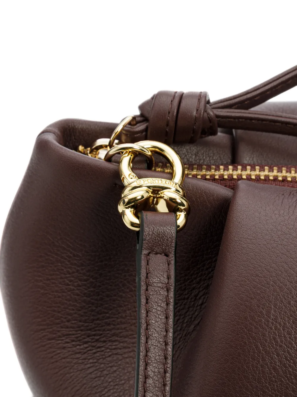 La Portegna Marta leren clutch Rood