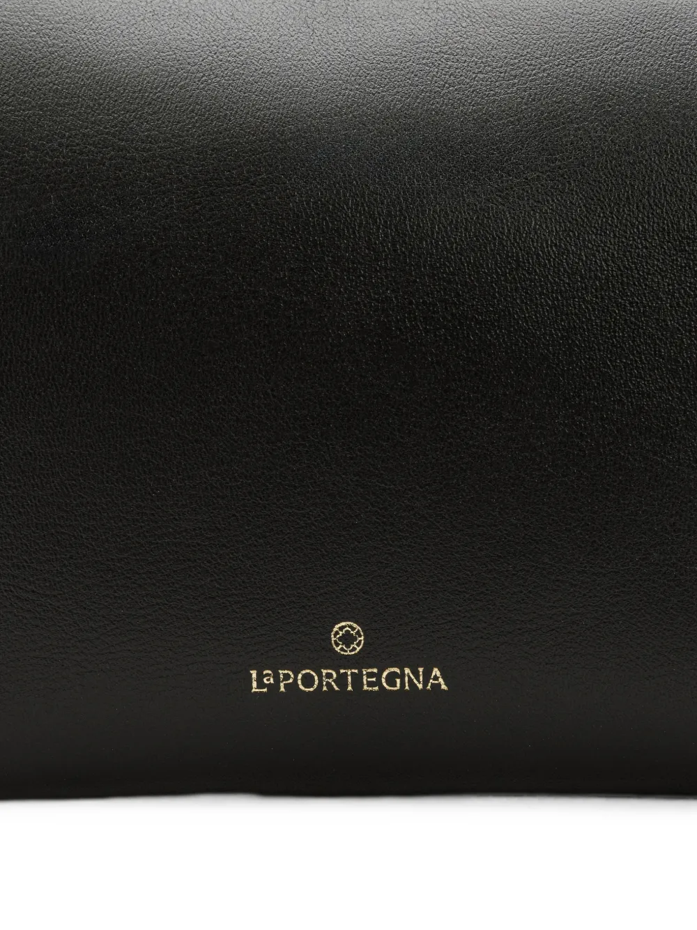 La Portegna Martita leren clutch Zwart