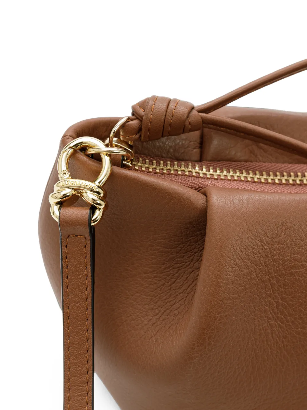La Portegna Kleine Martita leren clutch Bruin