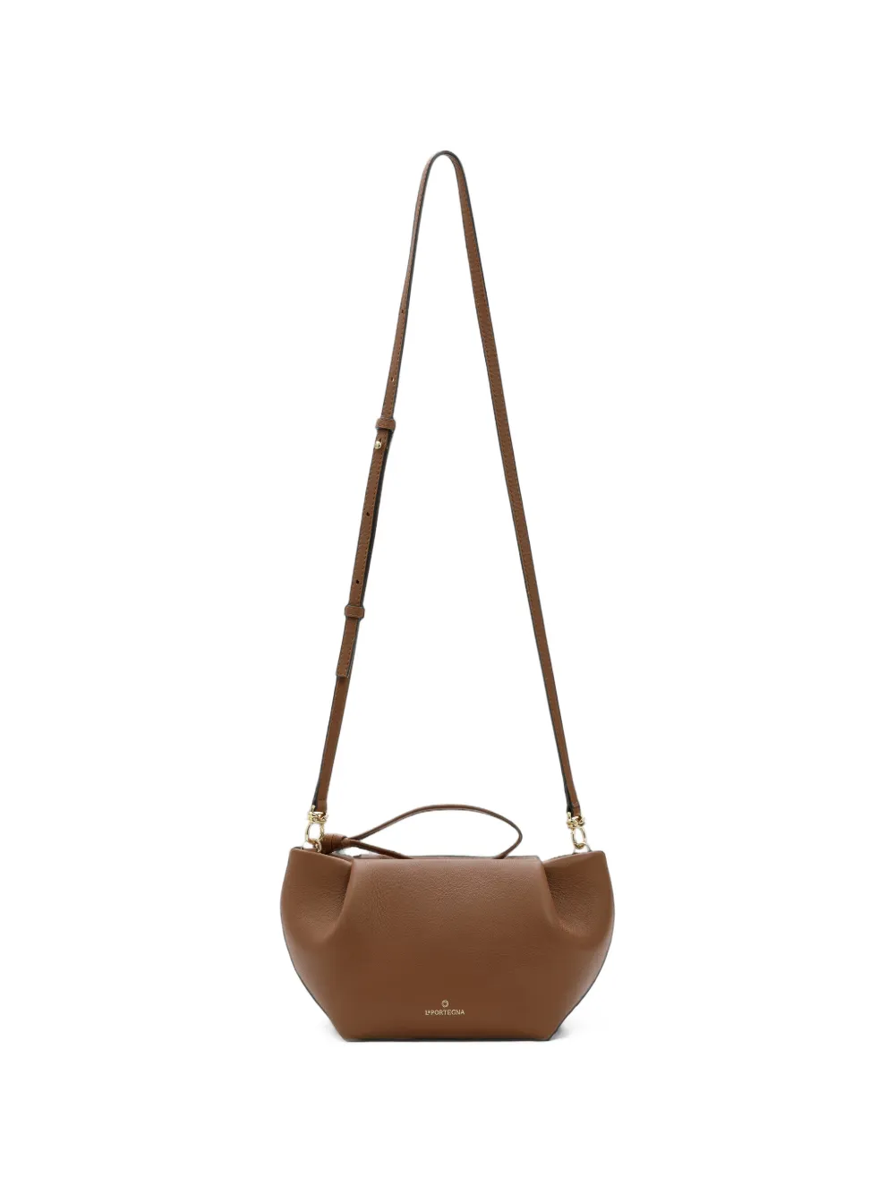 La Portegna Kleine Martita leren clutch Bruin