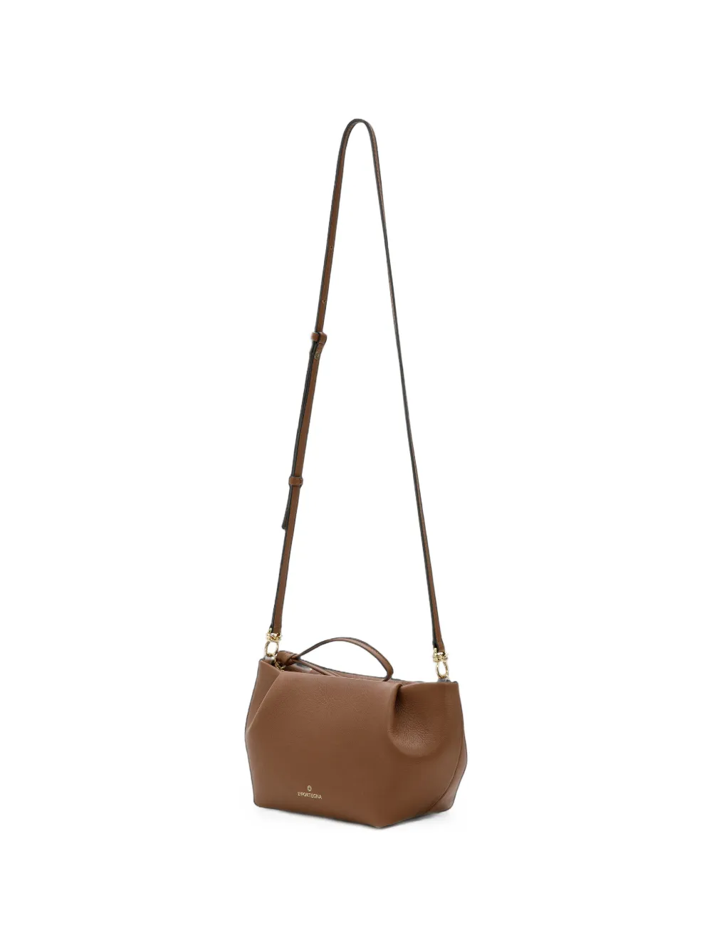 La Portegna Kleine Martita leren clutch Bruin