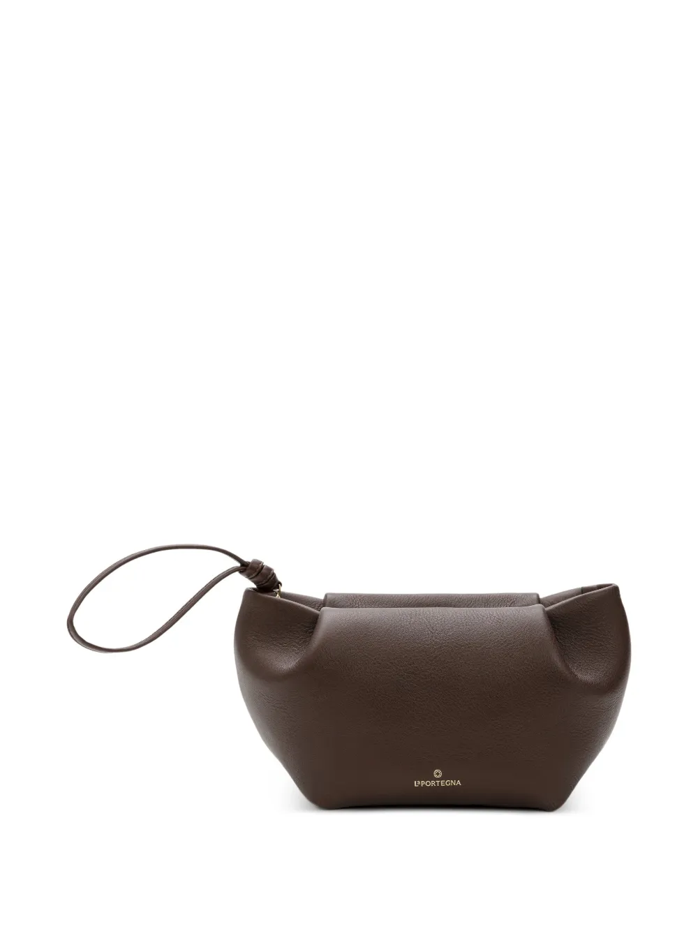 La Portegna Kleine Martita leren clutch Bruin
