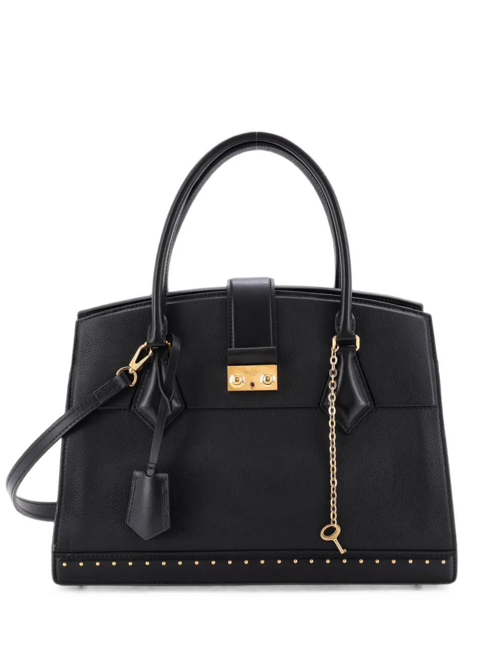 Louis Vuitton Pre-Owned Cour Marly Handbag Leather with Studded Detail MM shoulder bag - Schwarz
