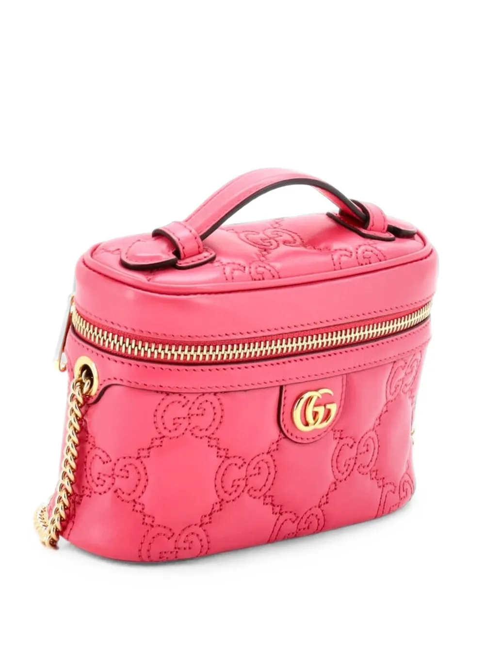 Gucci Pre-Owned Borsa a spalla GG mini in pelle matelassé con manico e catena - Rosa