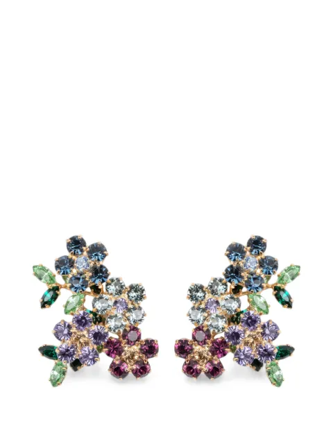 Jennifer Behr pendientes Isobel con diseño floral y aplique de cristal