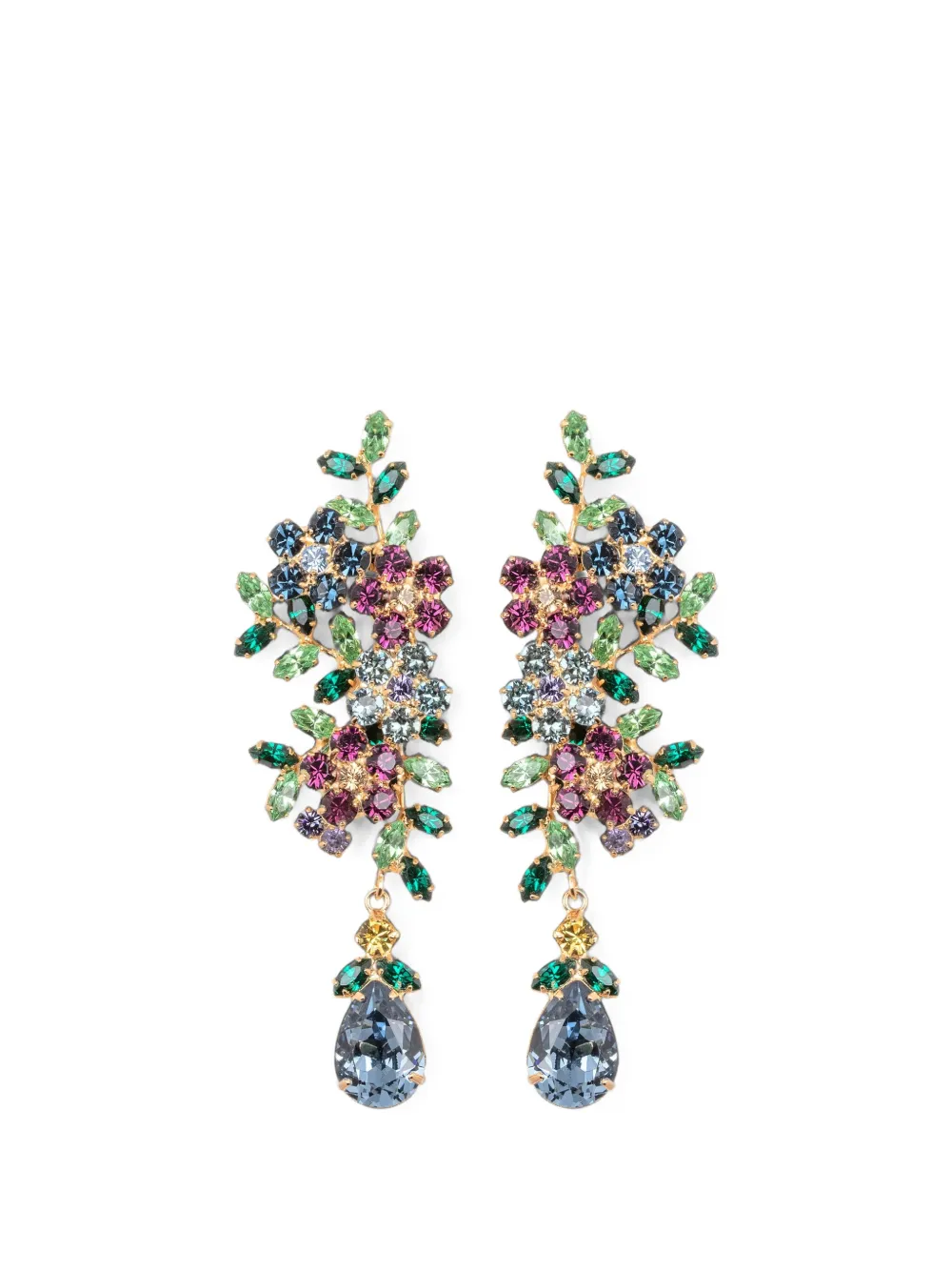 Jennifer Behr Orecchini a fiore con cristalli - Blu