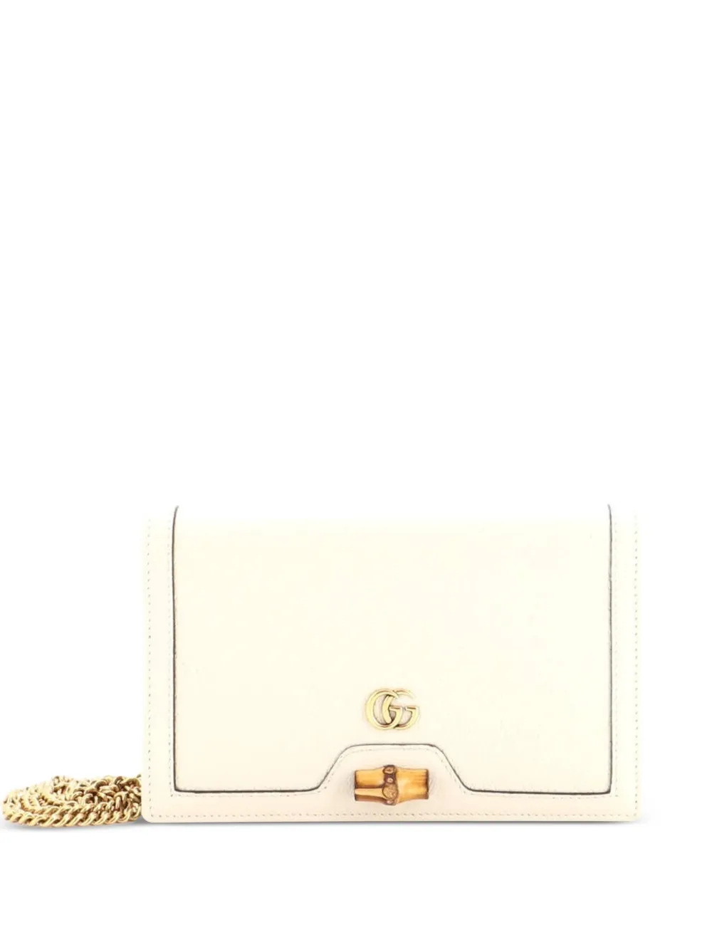 Gucci Pre-Owned Diana Bamboo Chain Flap Bag Leather Mini crossbody bag - Neutrals