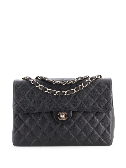 CHANEL Pre-Owned Jumbo Classic Single Flap Schultertasche aus Kaviarleder mit Steppung