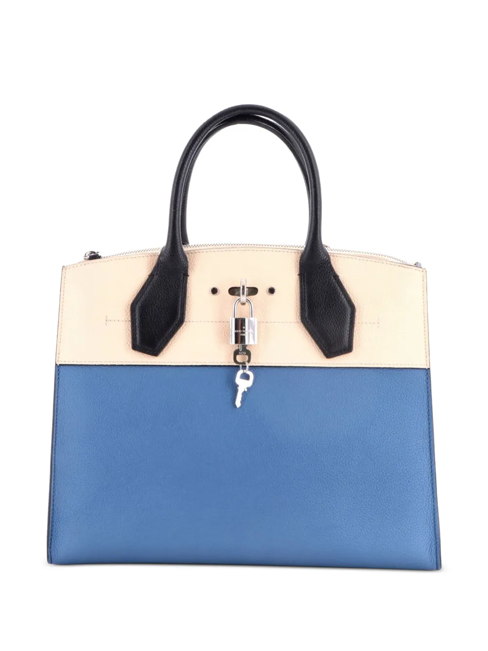 Louis Vuitton Pre-Owned City Steamer Handbag Leather MM tote bag - Blu
