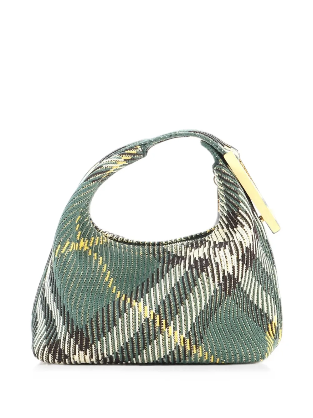 Burberry Pre-Owned Mini Satchel-Tasche aus Stoff mit Check - Grün