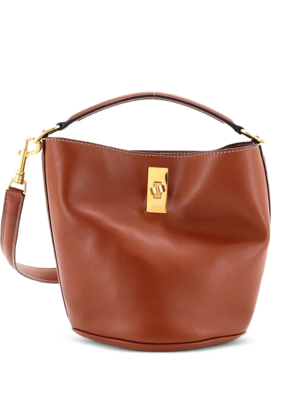 Celine Pre-Owned 16 Bag Leather Teen bucket bag - Marrone