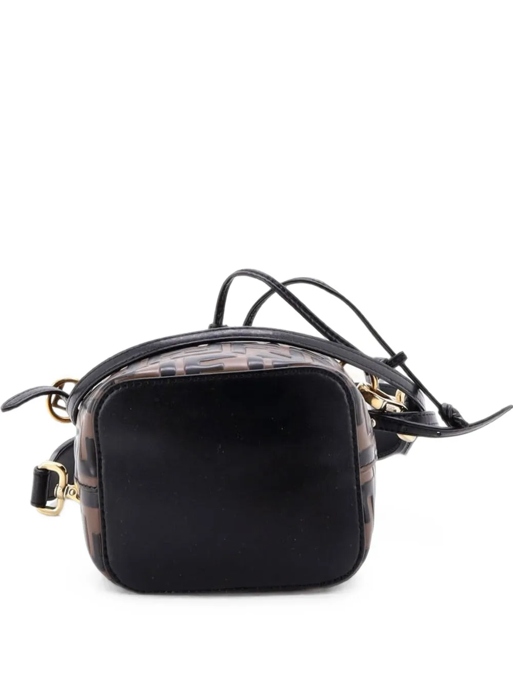 Fendi Pre-Owned Mon Tresor Zucca Embossed Leather Mini bucket bag - Braun