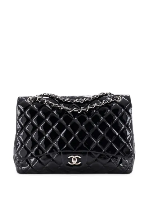 CHANEL Pre-Owned grand sac porté épaule en cuir verni matelassé à rabat