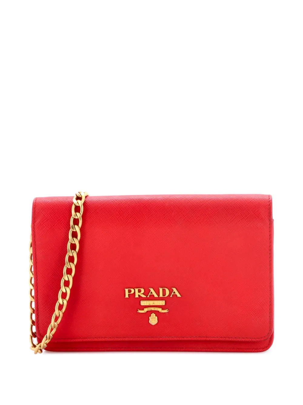 Prada Pre-Owned Chain Wallet Saffiano Leather crossbody bag - Rosso