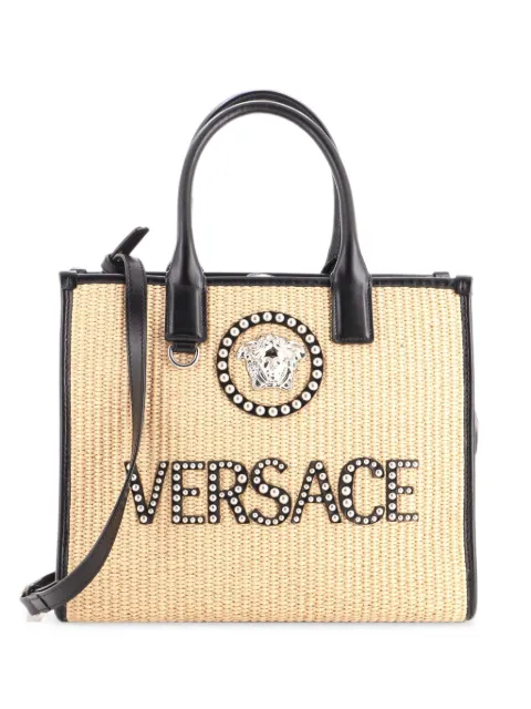 Versace Pre-Owned La Vacanza Medusa Logo Raffia Small tote bag