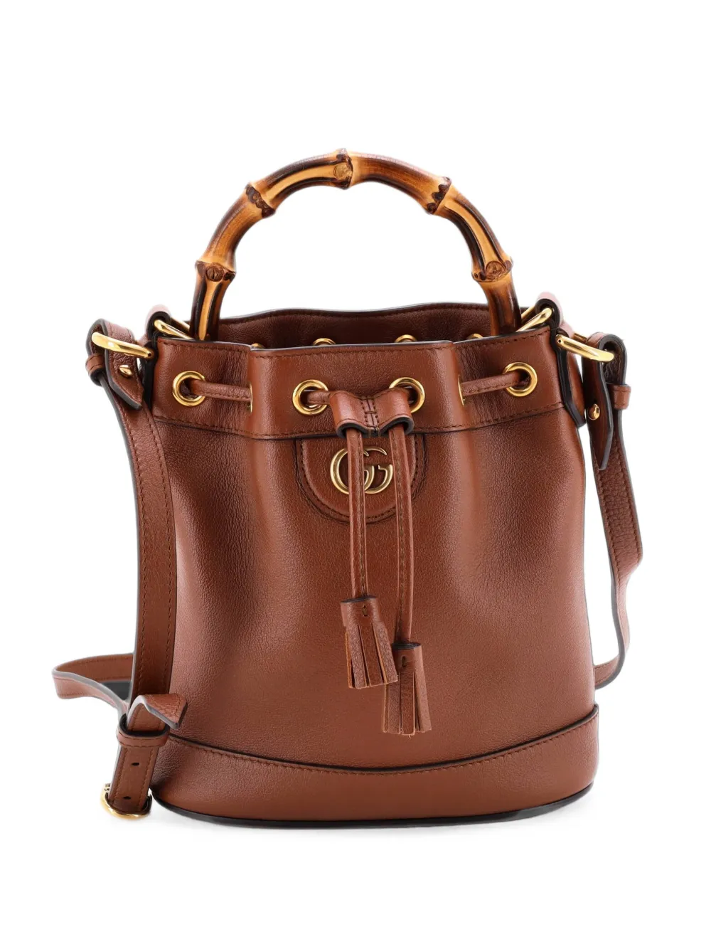 Gucci Pre-Owned Diana Leather Mini bucket bag - Marrone