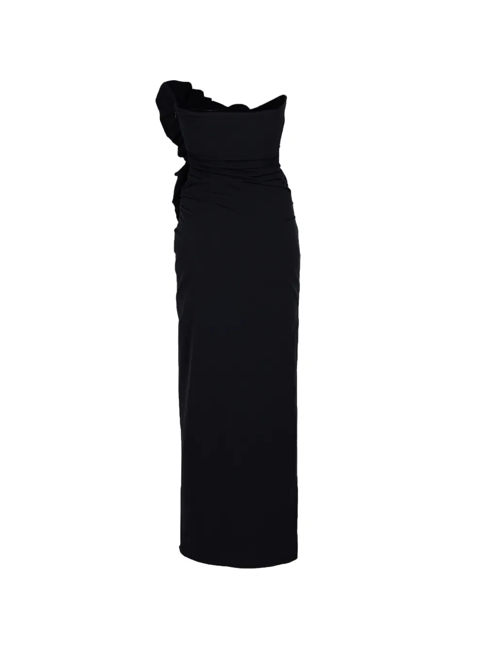 SIR. Siella strapless maxi-jurk met ruches Zwart