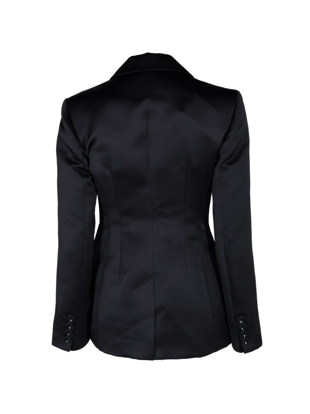 Ulla Johnson Soline Satin Blazer in Black, view 2